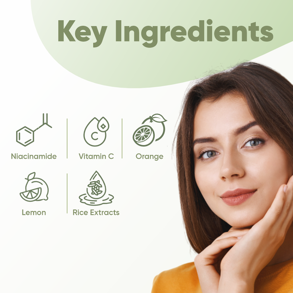 Skin Brightening Face Serum with Niacinamide, Orange, Lemon and Rice Enriched with Vitamin C – 30 ml