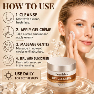 Day Gel Crème with Ceramide Complex, Hyaclear® - 7 & Aquaxyl™ - 50 g - nourish co