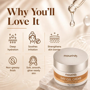 Day Gel Crème with Ceramide Complex, Hyaclear® - 7 & Aquaxyl™ - 50 g - nourish co