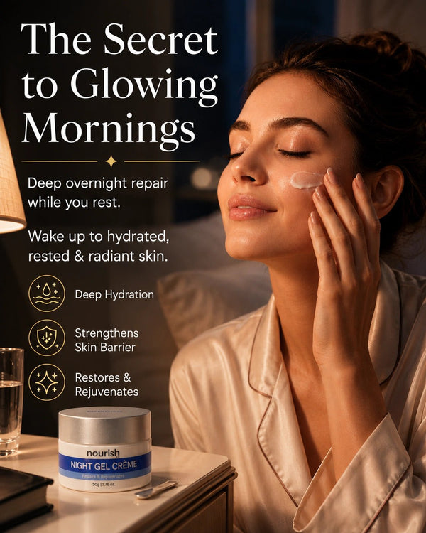 Night Gel Crème with CollaPlant®, Phytosqualan & Probiotics – 50 g - nourish co