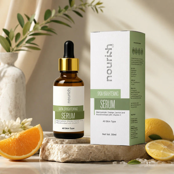 Skin Brightening Face Serum with Niacinamide, Orange, Lemon and Rice Enriched with Vitamin C – 30 ml - nourish co