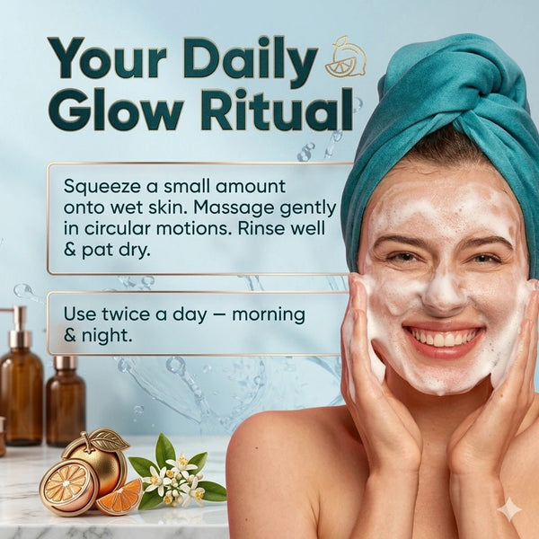 Skin Brightening Face Wash with Mulethi, Lemon & Orange – 100 ml - nourish co