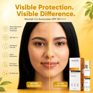 Sunscreen SPF 50++++ with Niacinamide and hyaluronic Acid - 50g - nourish co