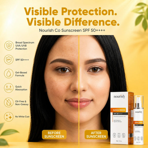 Sunscreen SPF 50++++ with Niacinamide and hyaluronic Acid - 50g - nourish co