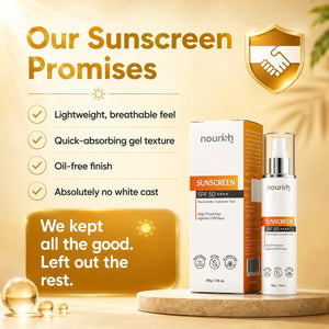 Sunscreen SPF 50++++ with Niacinamide and hyaluronic Acid - 50g - nourish co