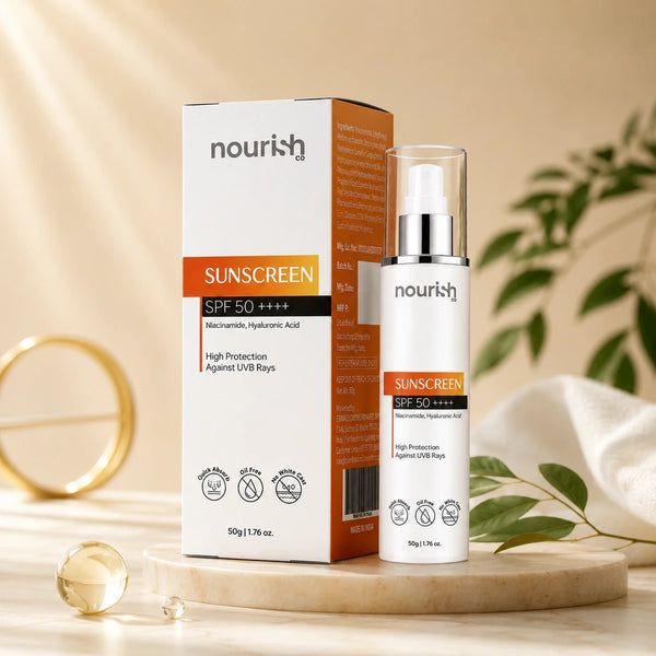 Sunscreen SPF 50++++ with Niacinamide and hyaluronic Acid - 50g - nourish co